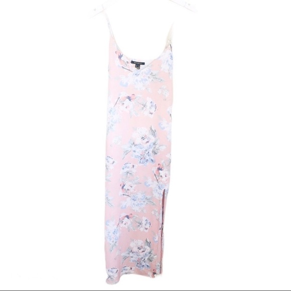 REVAMPED Floral Print Camisole Strap Maxi Dress With Side Slit Blush Pink Small - Picture 5 of 12